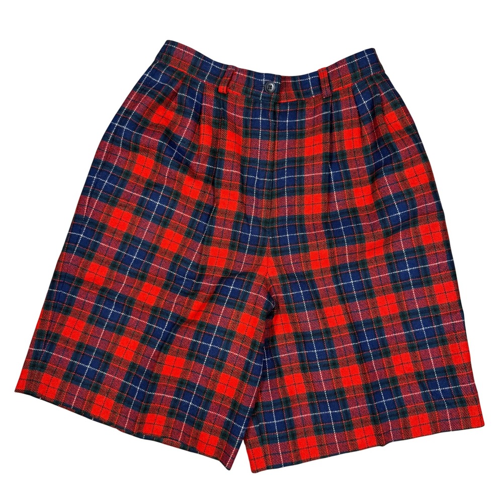 Vintage Pendleton Wool Tartan Plaid‎ Shorts High Rise Preppy Twee Academia 8P